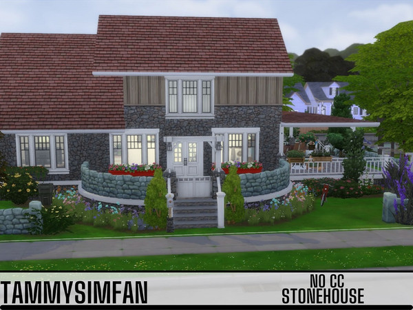 Sims 4 — Stonehouse by Simara84 — You will feel like visiting a Granny when you walk throu the Garden und House. There
