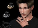 Sims 4 — Mens signet onyx ring by Natalis — Mens signet onyx ring with diamond. Signet in shades of silver, gold and