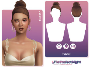 Sims 4 — The Perfect Night - Juliette Hairstyle by Enriques4 — New Mesh 24 Swatches All Lods Base Game Compatible Teen to