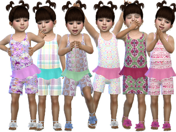 Sims 4 — Frill jumpsuit by TrudieOpp — Frill jumpsuit in 6 lovely patterns and colors With shadow map, normal map, and