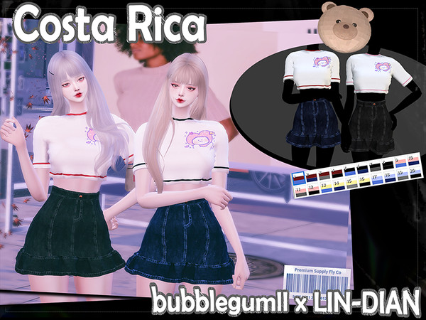 Sims 4 — [DIAN]Costa Rica by LIN_DIAN — jean dress set.