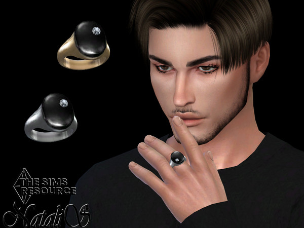 The Sims Resource - Mens signet onyx ring