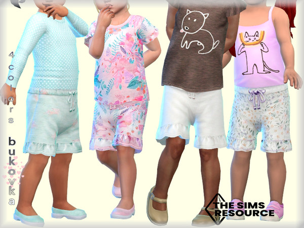 Sims 4 — Short Unicorn  by bukovka — Toddler shorts, only for girls. Installed autonomously, suitable for the base game.