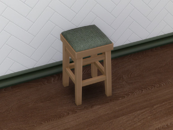 Sims 4 — Country Kitchen Stool by seimar8 — Maxis match country kitchen stool in light oak wood veneer and a soft green