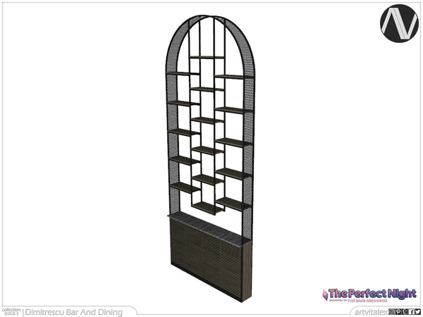 Sims 4 — The Perfect Night | Dimitrescu Beverage Shelves Tall by ArtVitalex — Bar And Dining Collection | All rights
