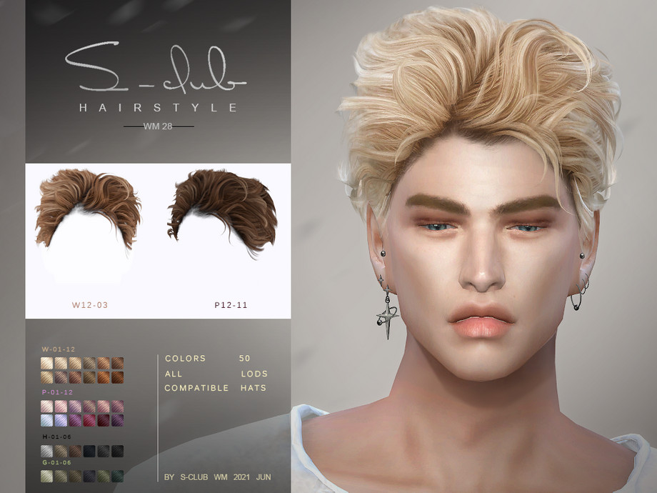 The Sims Resource - Short curly hair for male