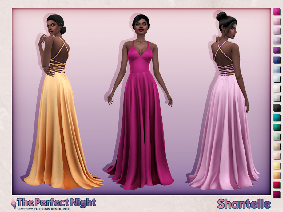 Sims 4 - The Perfect Night - Shantelle Dress by Sifix2 - A silky evening go...