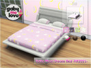Sims 4 — Sailor Moon Dreams Bed Fix 2021 by gabymelove — Mod actualizado de cama doble con re-color en las colchas de