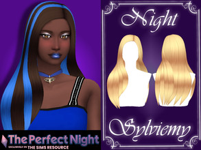 Sims 4 — ThePerfectNight Night Hairstyle (Set) by Sylviemy — The set included Night Hairstyle and Accessory