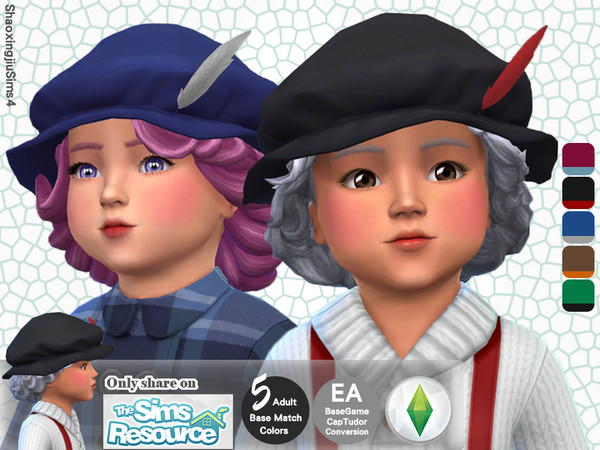 Sims 4 — Toddler CapTudor Hat 5 Colors by jeisse197 — Adult Mesh Conversion Category: Hat - 5 Colors In Age: Toddler The