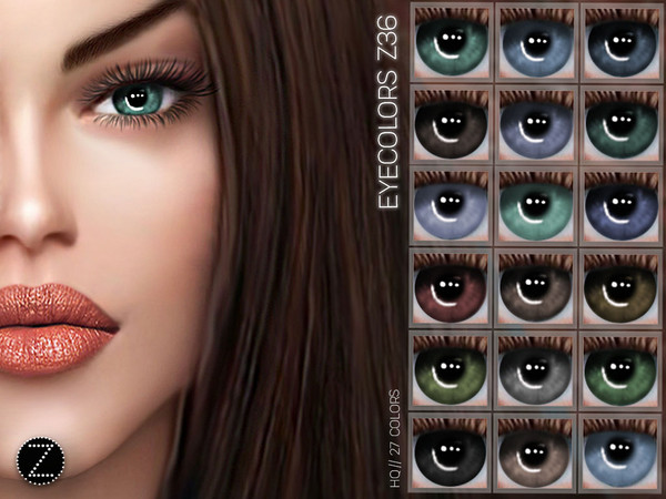Sims 4 — EYECOLORS Z36 by ZENX — -Base Game -All Age -For Female -27 colors -Works with all of skins -Compatible with HQ