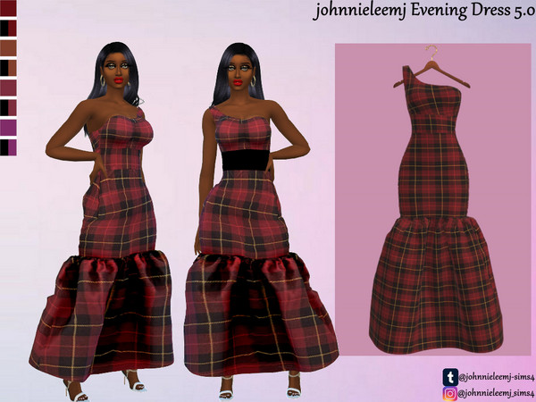 Sims 4 — evening Dress 5.0 by johnnieleemj — New Mesh By Me 8 swatches Custom Thumbnail Teen-Elder All LODs Please Do not
