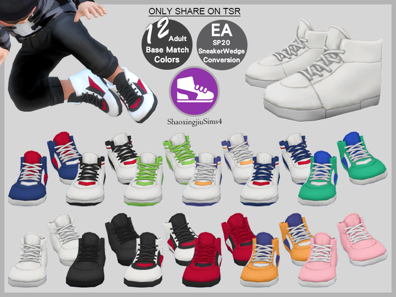 The Sims Resource - Toddler SP20 Sneaker Wedge 12 Colors