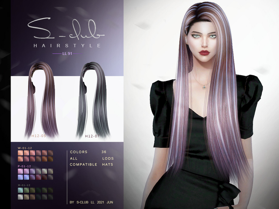 The Sims Resource - Long straight hair for female