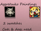 Sims 4 — Aggretsuko Paintings by Gothprincess116 — I made these two Aggretsuko paintings. These are my first creations