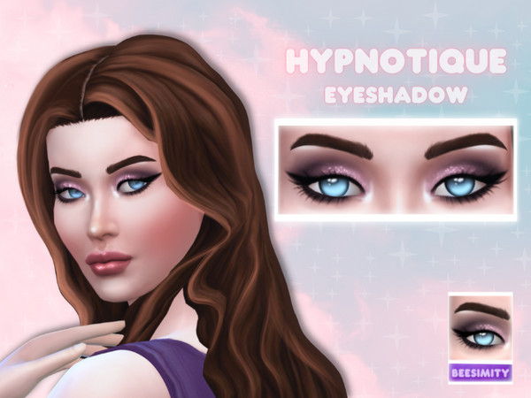 Sims 4 — Hypnotique Eyeshadow Purple by Beesimity — Found in Eyeshadow Custom Thumbnail (as seen on the ad) All Occult