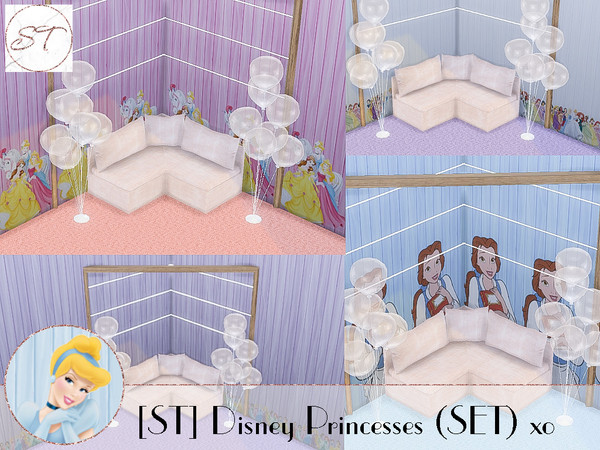 Sims 4 — Disney Princesses (SET) xo by SugaredTerror — 3X Disney Princesses Group Pictures (1st is pink, 2nd is purple,