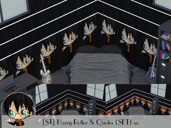 Sims 4 — Chibi Harry Potter & Quotes (SET) xo by SugaredTerror — "Harry..did you put your name into the goblet
