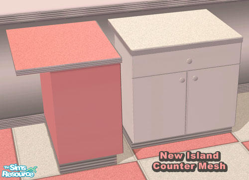 Sims 2 — Pink Chill - Diner Island Mesh by Shannanigan — New Island Counter Mesh made using Numenor's Custom Counter
