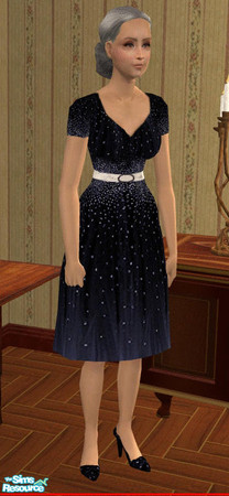 Sims 2 —  Silk dress.   by Natalis — Dress from dark blue silk with beadwork. Recolor mesh by Grizzelda (ts2creations). 