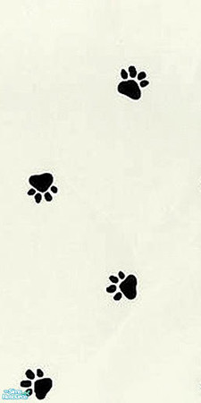 Sims 2 — Paw Prints Black  by RockinRobin — Cute wall color that can be used to decorate your pet shop or a child's room.
