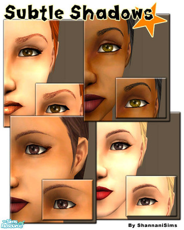 Sims 2 — Subtle Shadows - Eye Makeup by Shannanigan — Nothing fancy... I made these for a 1940-50's look where eyeshadow