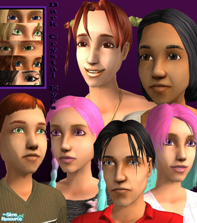 Sims 2 — Dark Crystal Eyes by Sassadri — Shounen-style anime eyes. Through a layering effect, these eyes have a