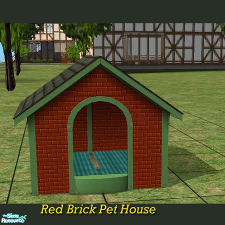 Sims 2 — Brick and Lumber Pet Houses - Red Brick by jmm8220 — Here is the Sims 2 Brick House for your pets.