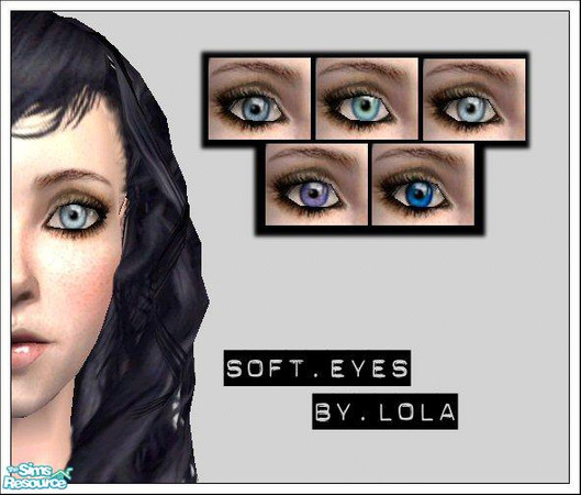 Sims 2 — Soft Blues by Lola — A Set Of Soft Blue Shades, Looks Great On Blonde Haired Sims Or Elves. 5 Different Shades.