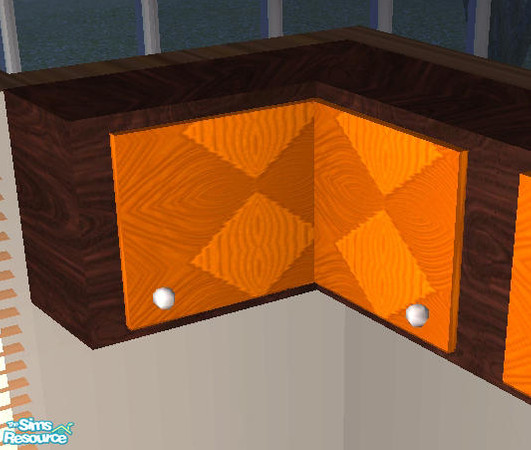 Sims 2 — Sunrise Kitchen - Corner wall cab by Cloisonne — 
