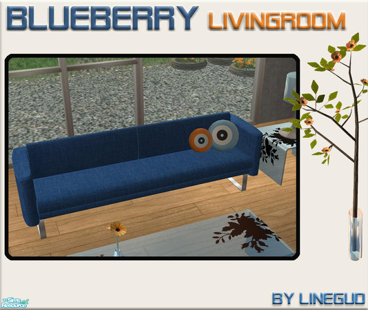 Sims 2 — Blueberry livingroom - 3 seater sofa by linegud — This set is a recolor set of my Blackberry living room set, so
