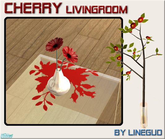 Sims 2 — Cherry livingroom set - Flower vase by linegud — This set is a recolor set of my Blackberry living room set, so