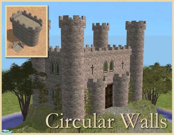 Sims 2 — Corner Crenelation by Cyclonesue — A decorative mesh to to match walls built with the curved pieces in this set.