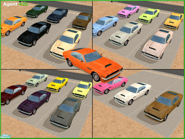 Sims 2 — '77 Aston Martin V8 Vantage Color Pack by Agent420 — A pack of 22 new colors for Tre Zillahs awesome 1977 Aston