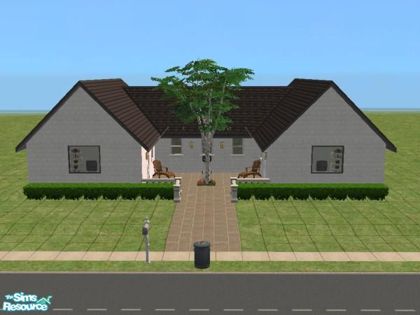 Sims 2 — Pleasantview Duplex by RhondaBlonda — This is the duplex I built for the college grad challenge. I changed it a