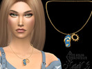 Sims 4 — Flip flop pendant necklace by Natalis — Flip flop and sun pendant chain necklace. Cute beach jewelry. 3 colors.