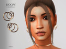 Sims 4 — Hoops Earrings by Suzue — -New Mesh (Suzue) -6 Swatches -For Female and Male (Teen to Elder) -HQ Compatible
