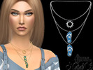 Sims 4 — Flip flop pendant layered necklace by Natalis — Flip flop and sun pendant chain layered necklace. Cute beach