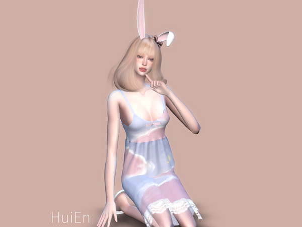 Sims 4 — Ribbon Sling Dress by huiernxoxo — Daily or Sleepwear 5 Swatches
