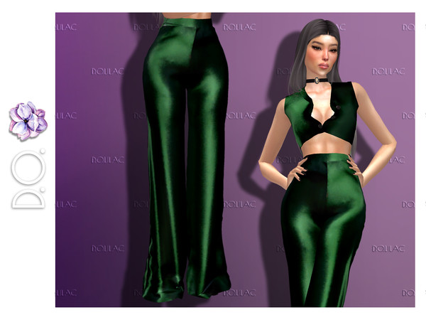 Sims 4 — Satin Trousers [SET] DO137 by DOLilac — Satin pants night set