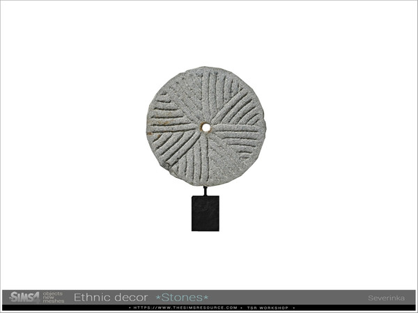 Sims 4 — Ethnic decor - millstone by Severinka_ — Table stone sculpture 'Millstone' From the set 'Ethnic decor' Build /