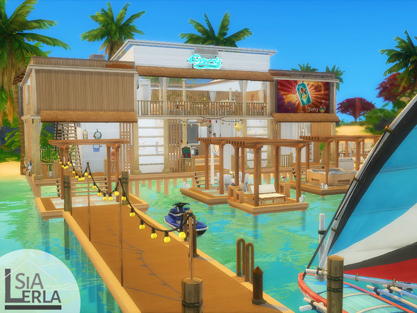 Sims 4 — Bar-restaurant "Sunny Side" - NO CC by Sialerla — Let your Sims relax from the scorching sun!