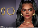 Sims 4 — Whirlpool Twisted Hoop Earrings by feyona — Chunky twisted hoop earrings come in 4 gold colors: yellow, white,