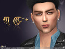 Sims 4 — Triple Hoop Huggie Earrings by feyona — Joined triple hoop huggie earrings for male and female sims come in 4