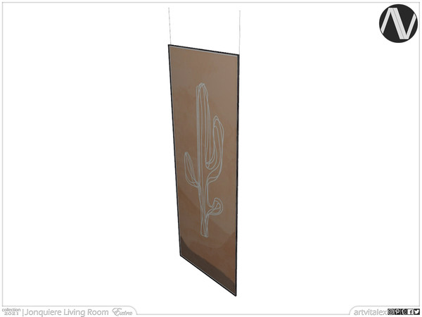 Sims 4 — Jonquiere Ceiling Mounted Painting Tall by ArtVitalex — Living Room Collection | All rights reserved | Belong to