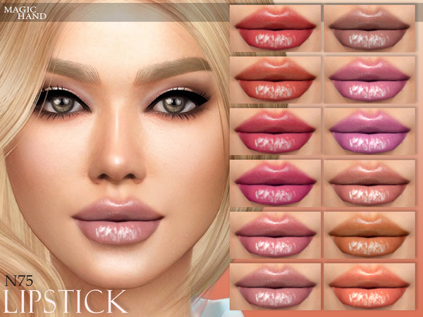 Sims 4 — [MH] Lipstick N75 by MagicHand — Lip gloss in 15 colors - HQ compatible. Preview - CAS thumbnail Pictures taken