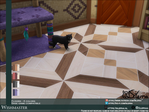 Sims 4 — Wishmaster by Silerna — - Basegame compatible - Mr Kitty not included :) - Flooring - wood - 4 different colors