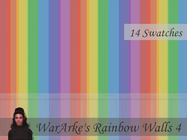 Sims 4 — Rainbow Walls 4 by WarArke — Colourful walls in all the colours of the rainbow and their blended combinations.