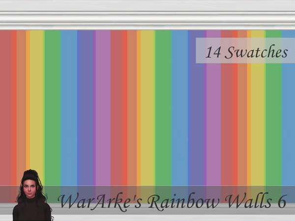 Sims 4 — Rainbow Walls 6 by WarArke — Colourful walls in all the colours of the rainbow and their blended combinations.
