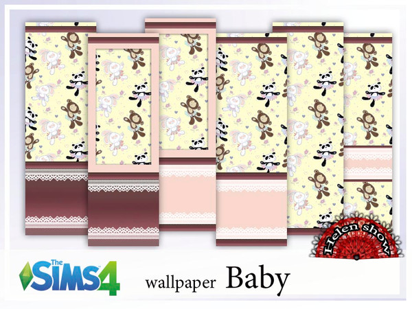 Sims 4 — Wallpaper Baby by Helen_show — an excellent set of children's wallpapers, 6 recolours. They are beautifully